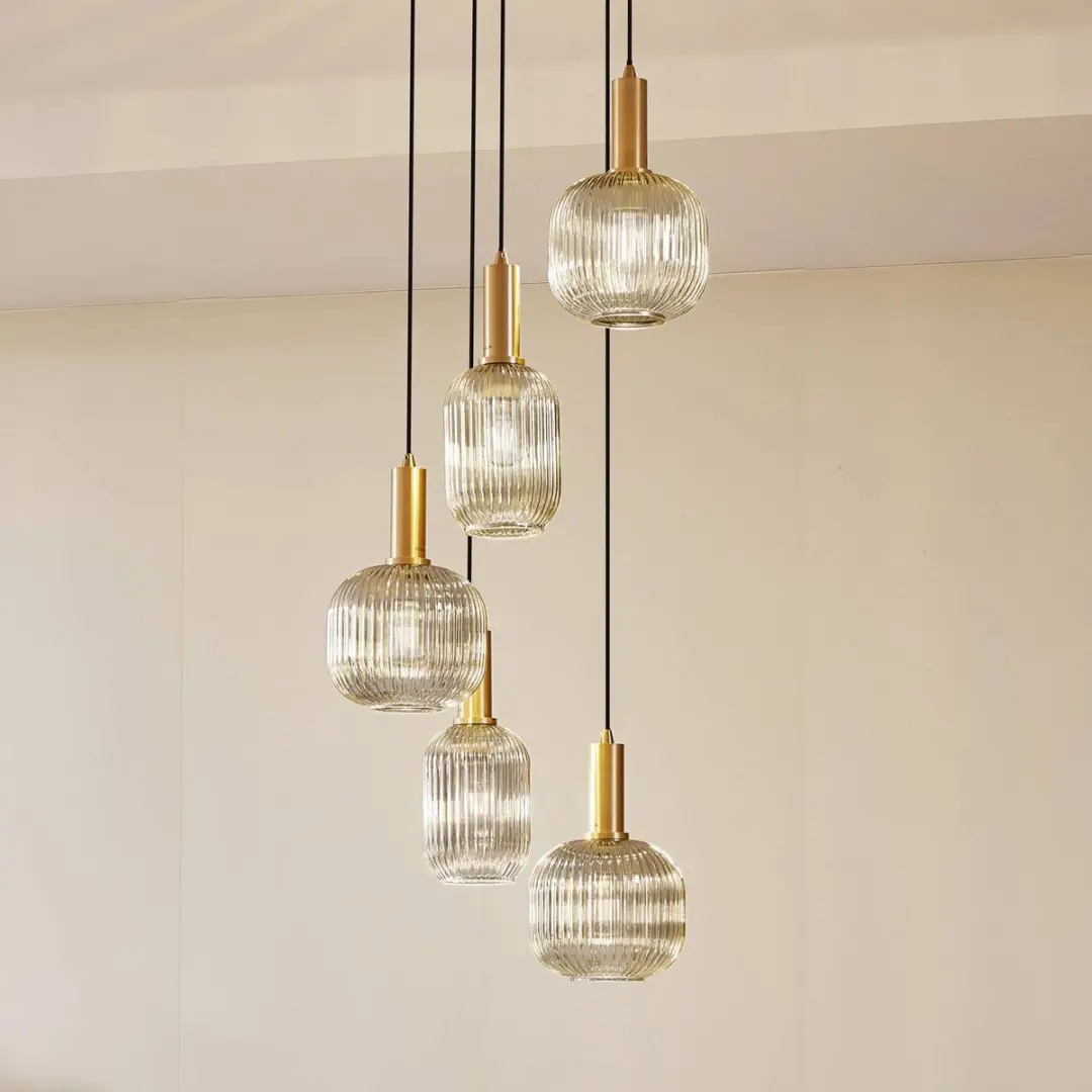 Lindby Hanglamp 5-lichts Rookgrijs