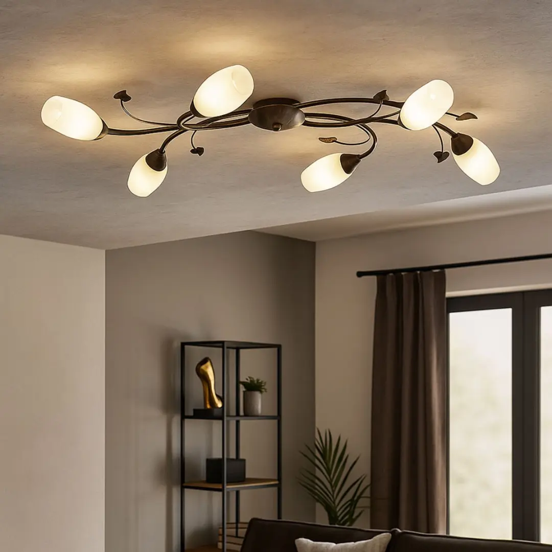 Globo Venezia Plafondlamp - 6x E14 - Bruin
