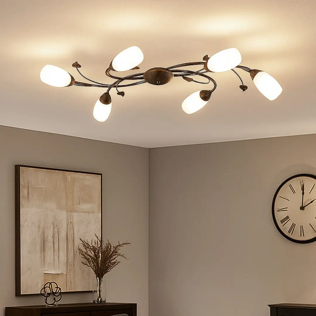 Globo Venezia Plafondlamp - 6x E14 - Bruin