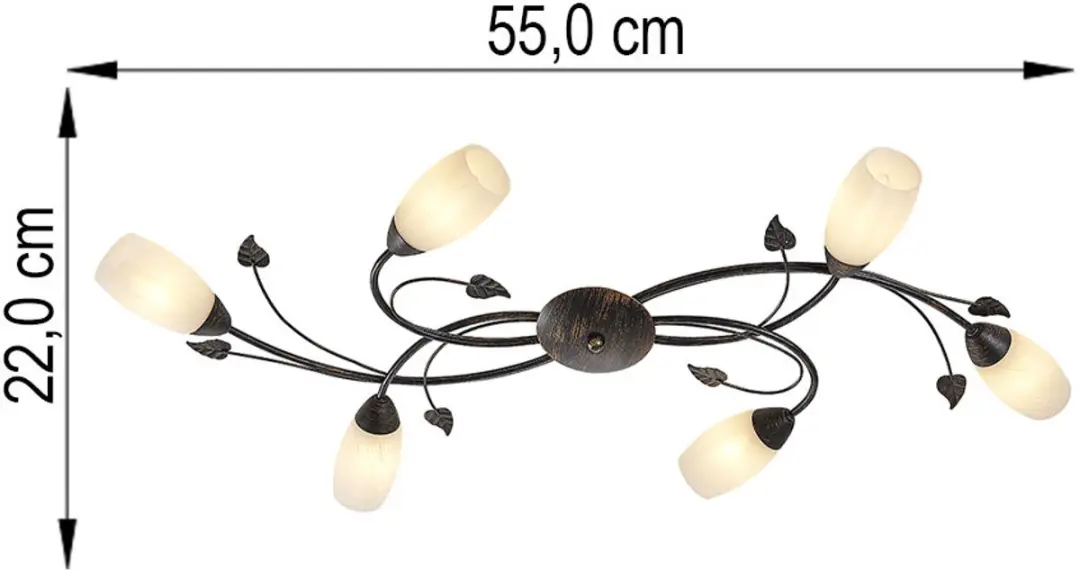 Globo Venezia Plafondlamp - 6x E14 - Bruin - afbeelding 6 van 6