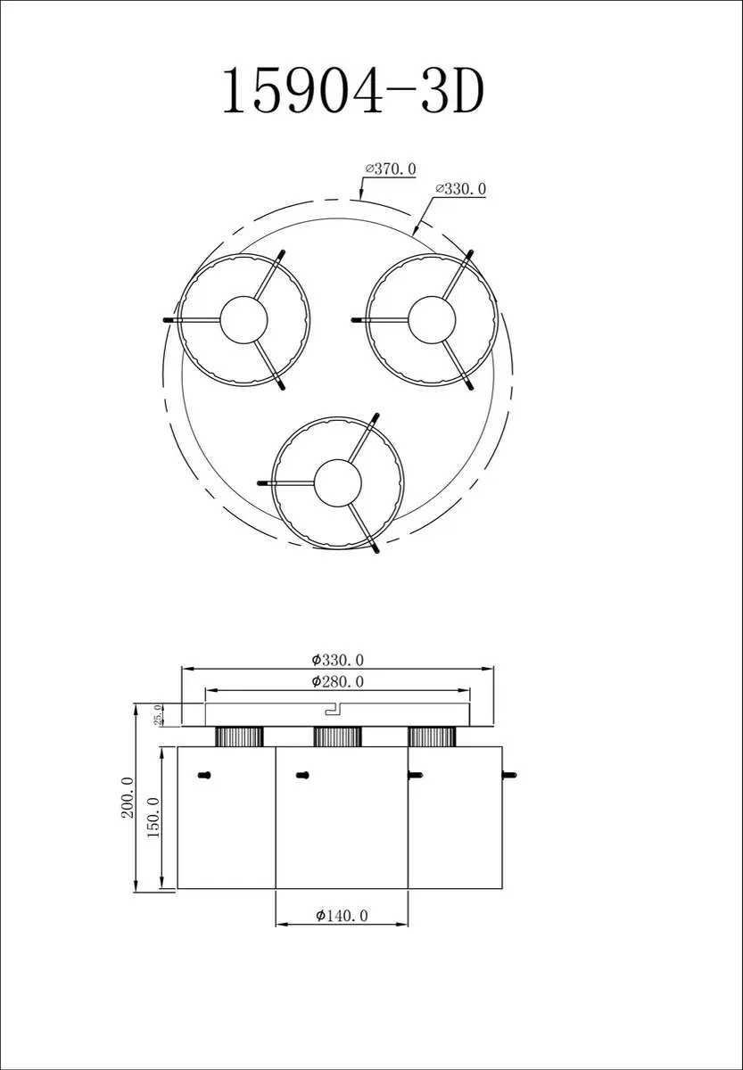 Globo Plafondlamp Tulivar 37cm E27