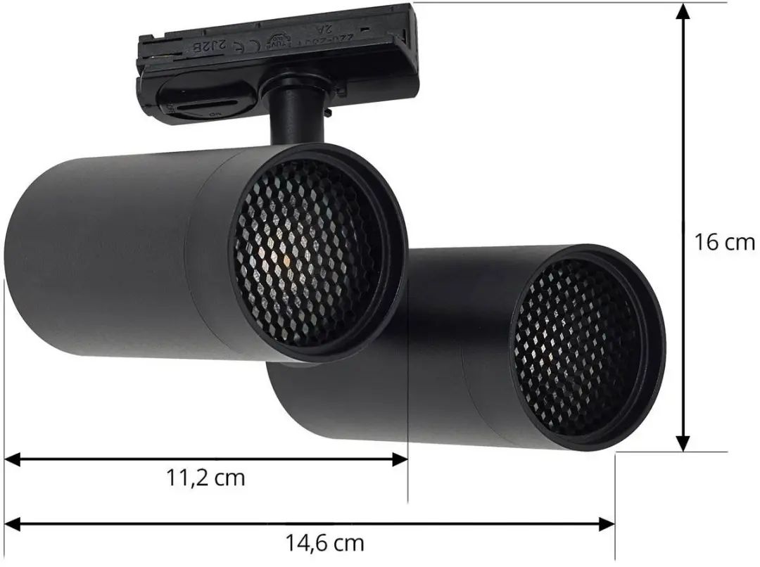 Lindby 2-lichts Railverlichting GU10 - Zwart