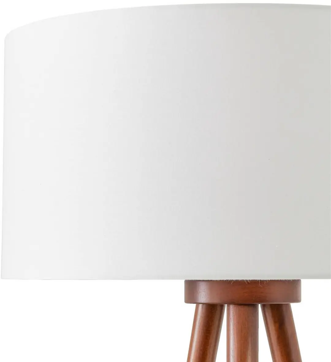 Lindby Vloerlamp Walnoothout 150cm - E27 - Wit