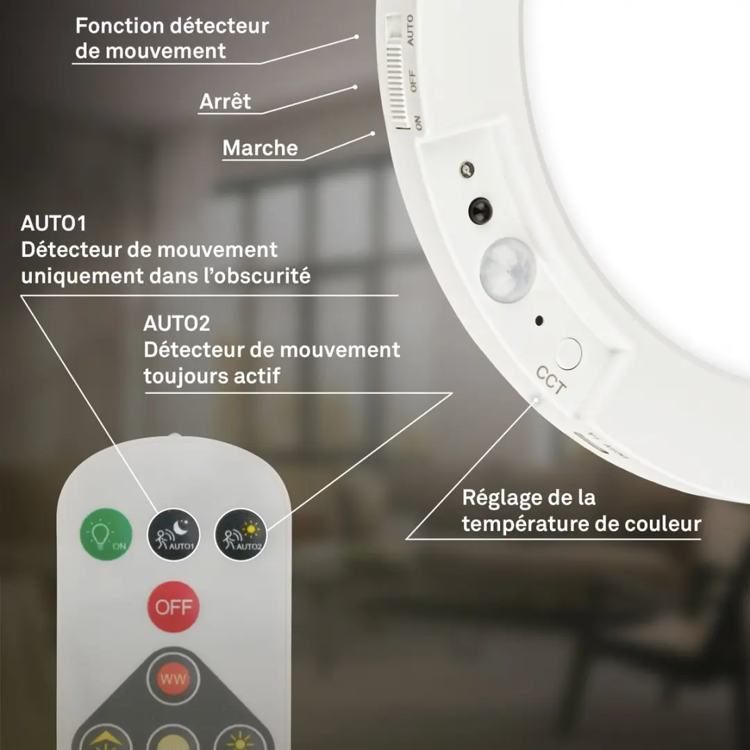 Briloner Edda Wandlamp - Oplaadbaar met bewegingssensor - Ø19cm