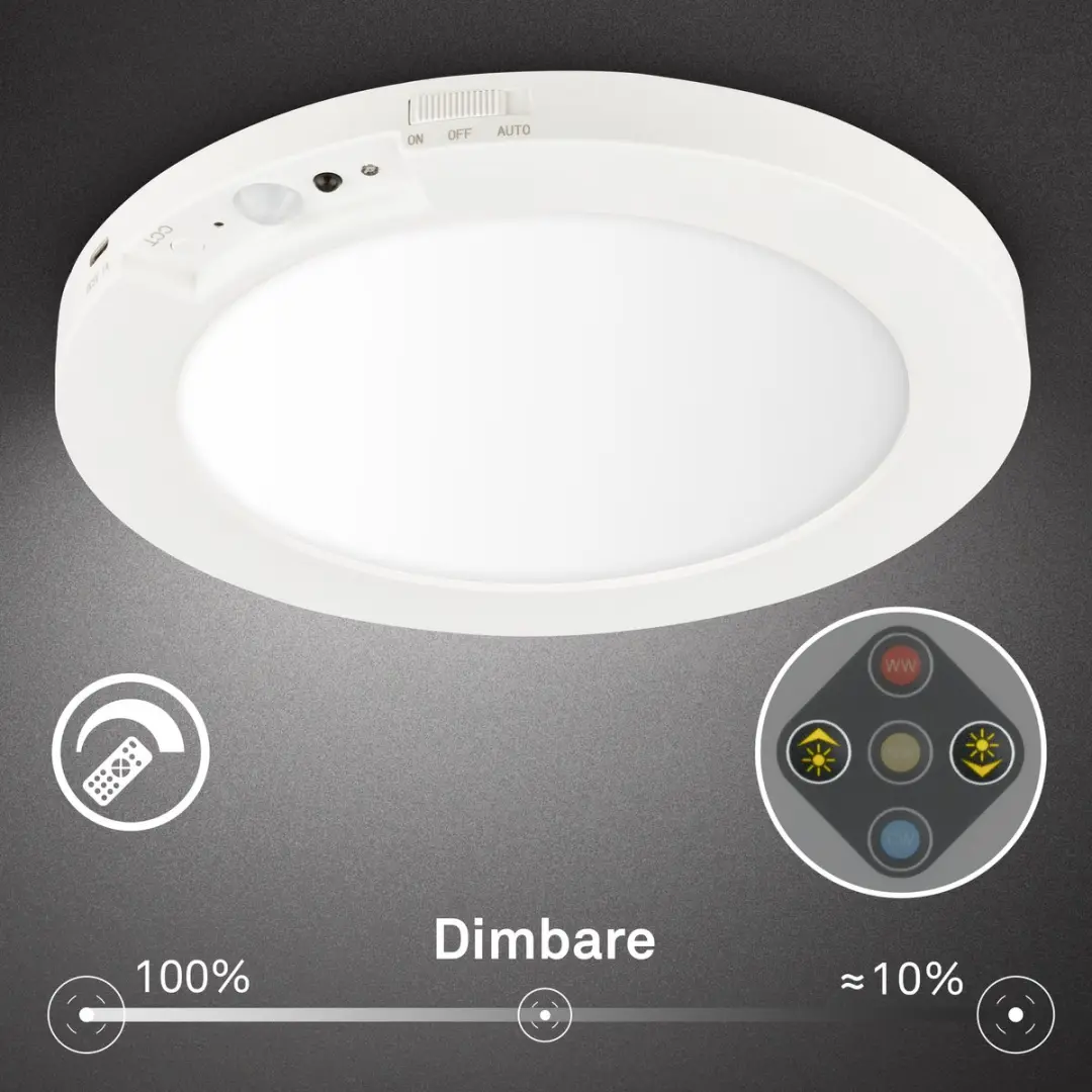 Briloner Edda Wandlamp - Oplaadbaar met bewegingssensor - Ø19cm