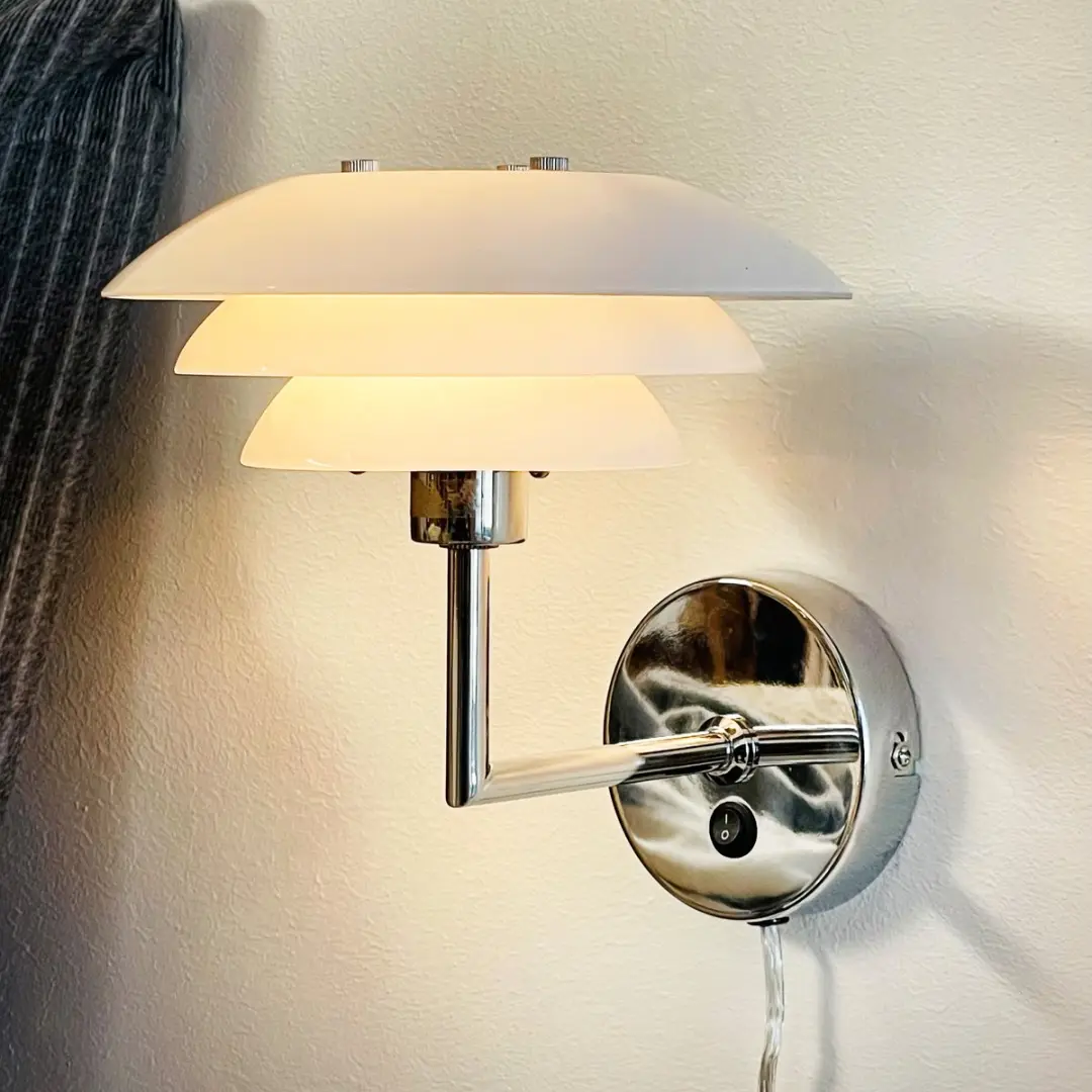 Dyberg Larsen DL20 Wandlamp 30W - Staal/Glas - Wit