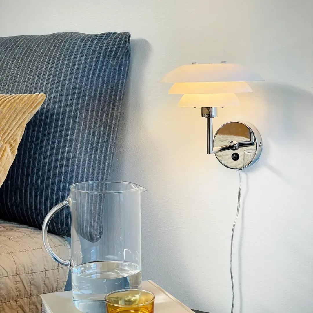 Dyberg Larsen DL20 Wandlamp 30W - Staal/Glas - Wit