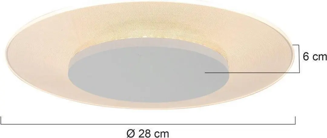Steinhauer Lido 7797W Plafonnier - Ø28cm - Wit