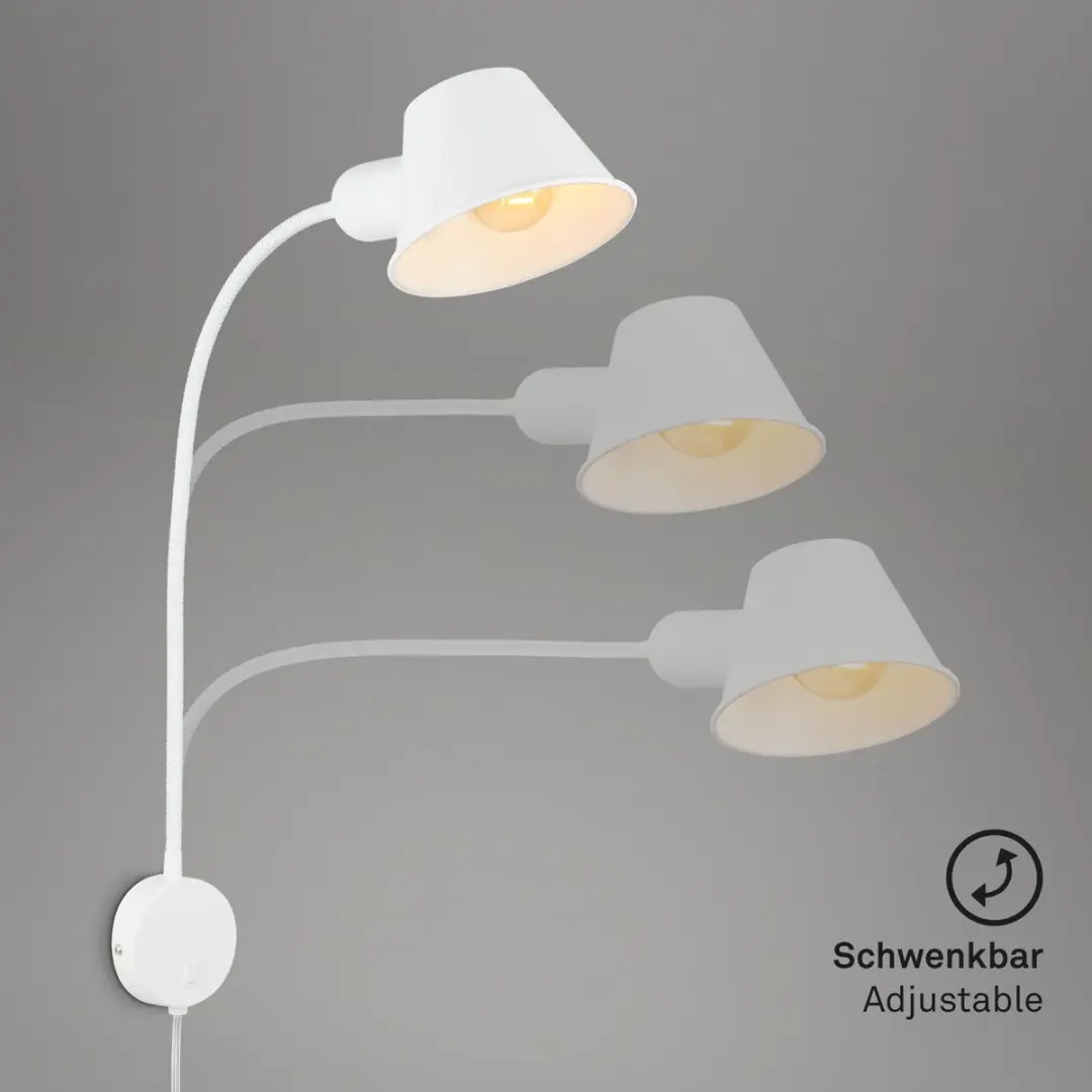 Briloner Bedlamp Wandlamp E27 10W Warm Wit