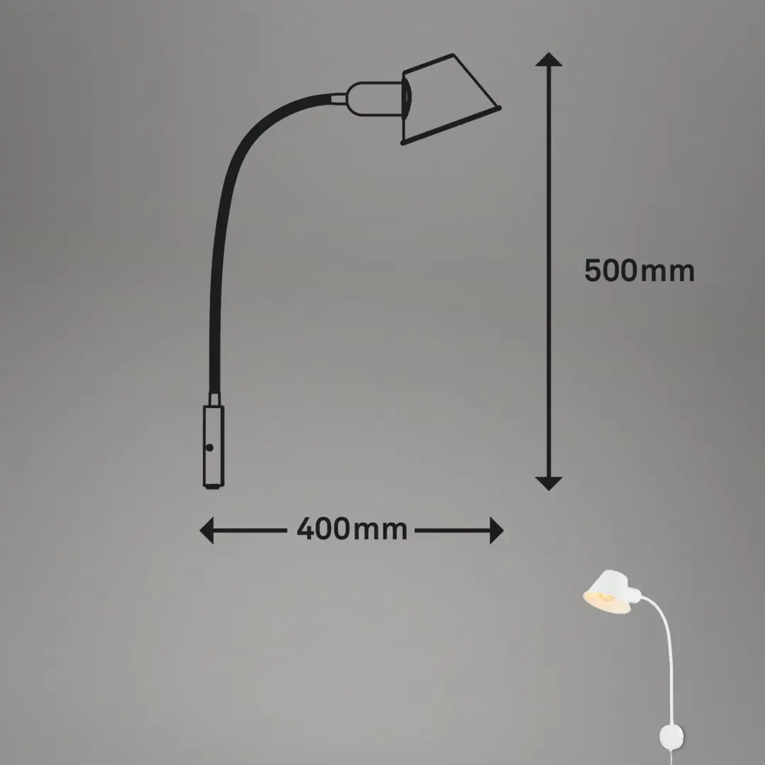 Briloner Bedlamp Wandlamp E27 10W Warm Wit
