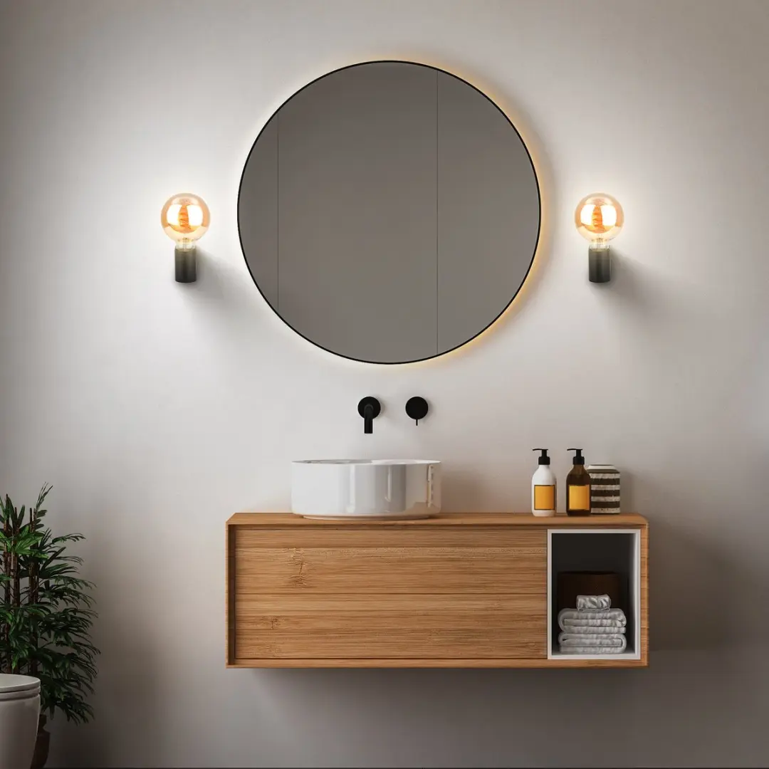 Briloner Donga LED Retro Spiegellamp E27 - 10W - Zwart