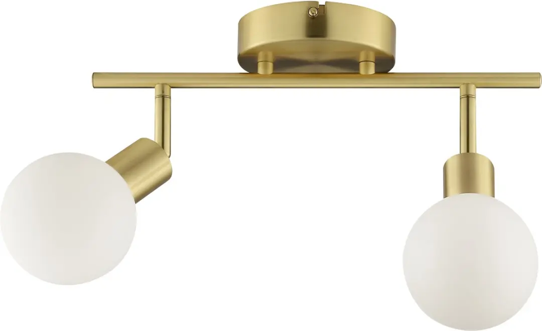 Brilliant Jorge Plafondlamp G9 - 2x10W - Geborsteld messing/Wit