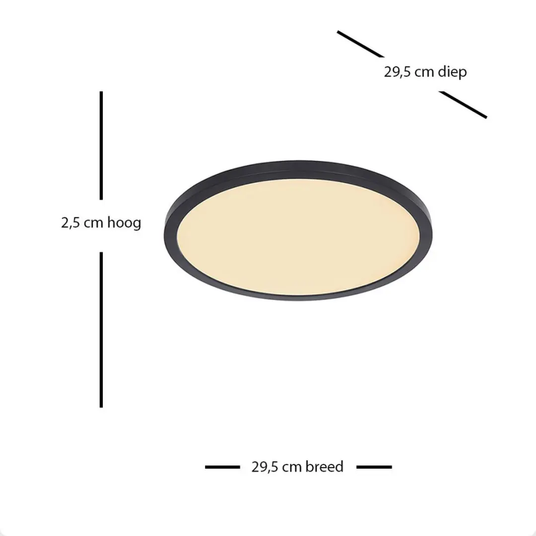 Globo Sapana LED Plafonnier Zwart - 1 Lichtpunt 3000K - afbeelding 6 van 6