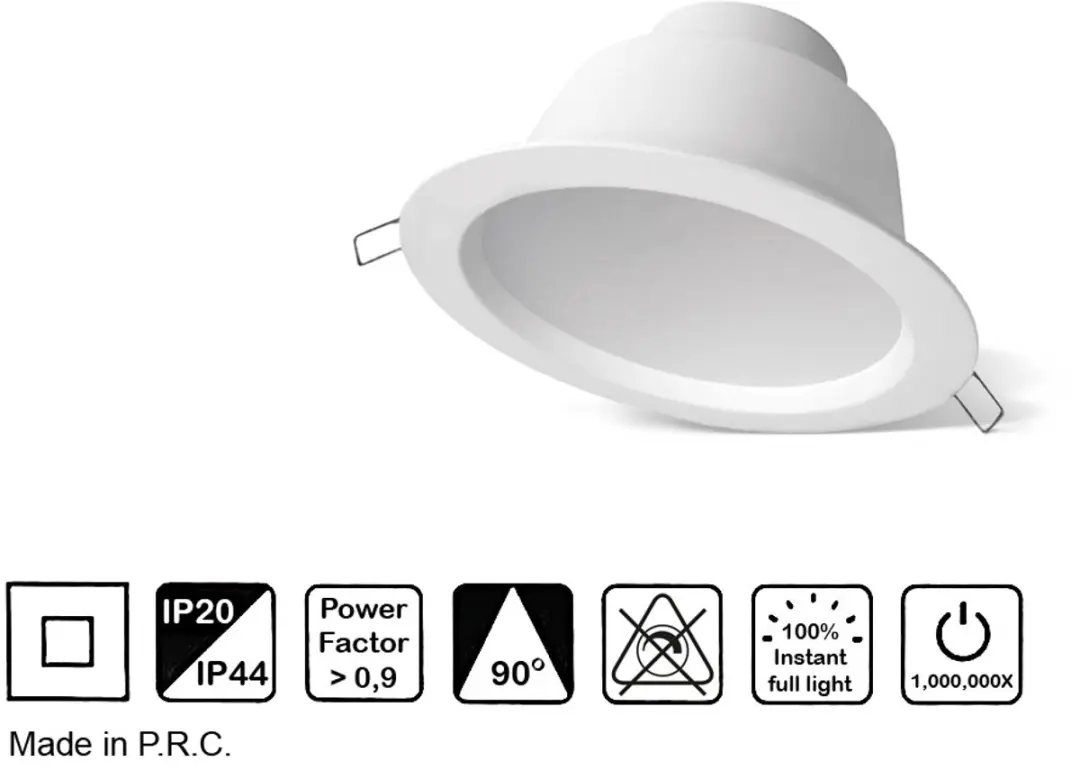 MEGAMAN Siena LED Downlight 12,5W - 2800K - 950lm - Mat Wit