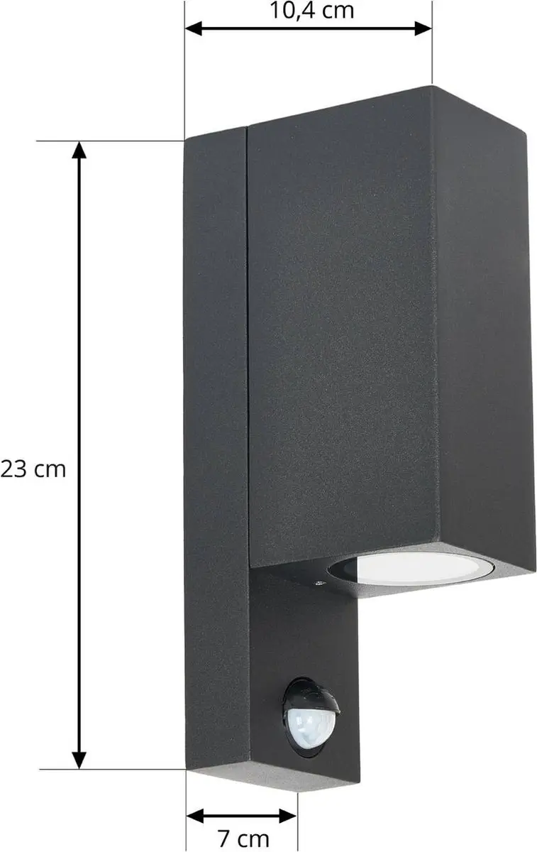 PRIOS Wandlampen Buiten 2-Lichts Aluminium Glas H22.8cm GU10 - Zwart