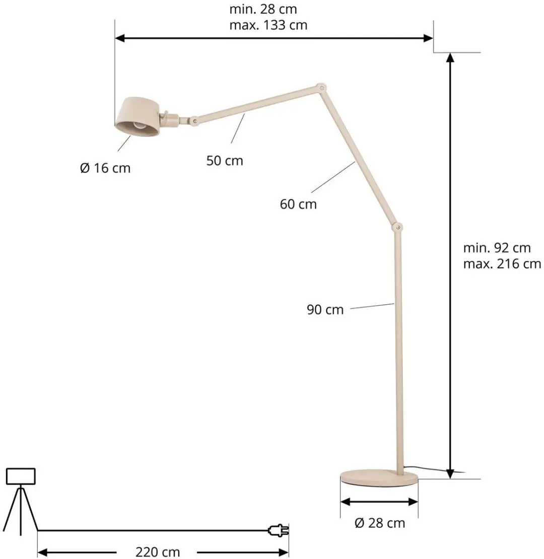 Lucande Vloerlamp 1 Licht E27 Beige