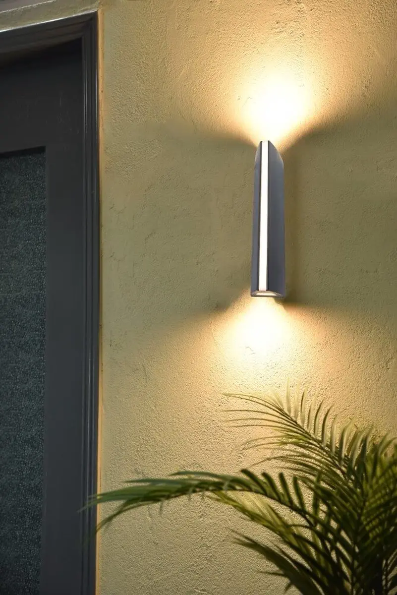 Lutec Leo LED Wandlamp 750lm - Donkergrijs