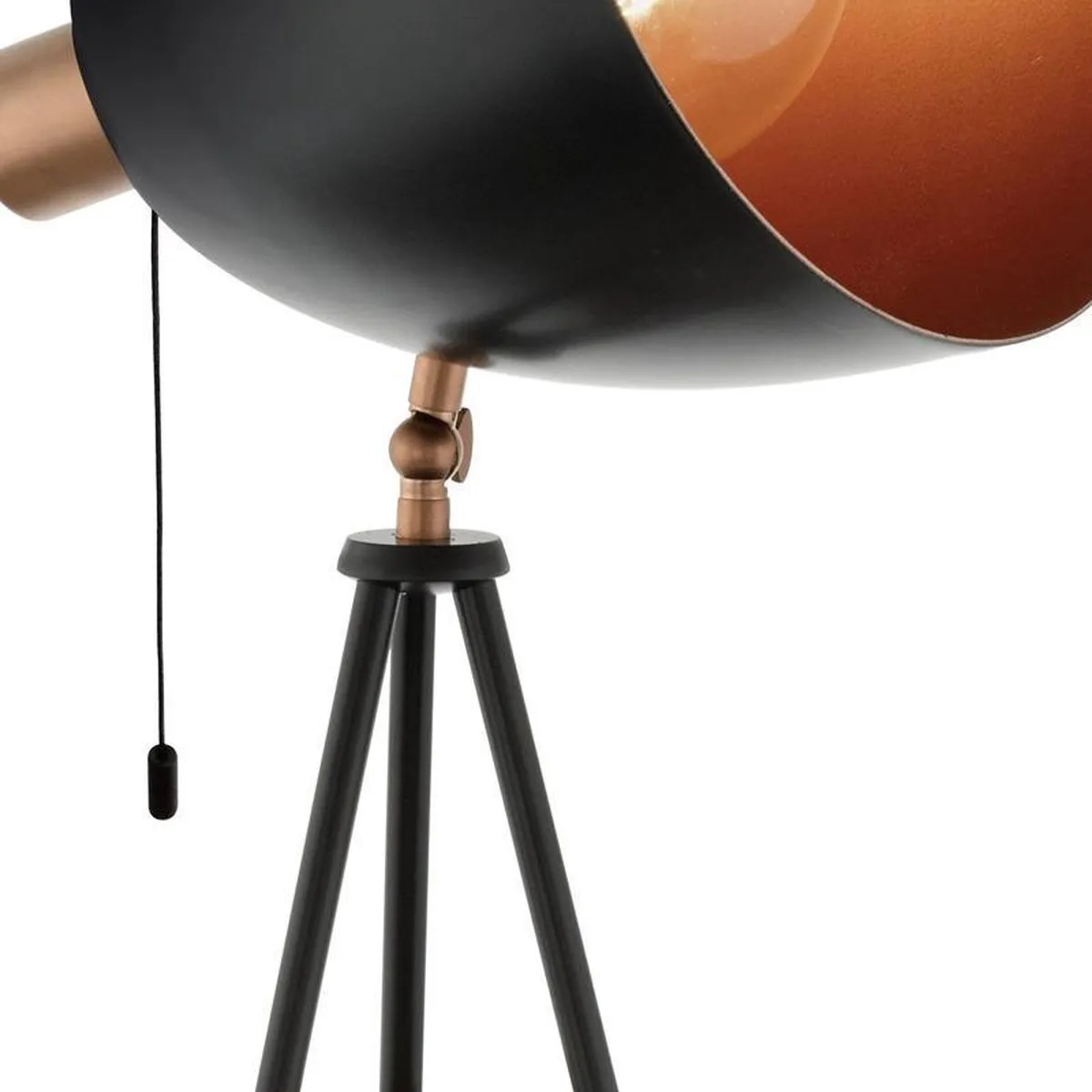 Eglo Chester Vloerlamp E27 - 149,5 cm - Zwart/Koper