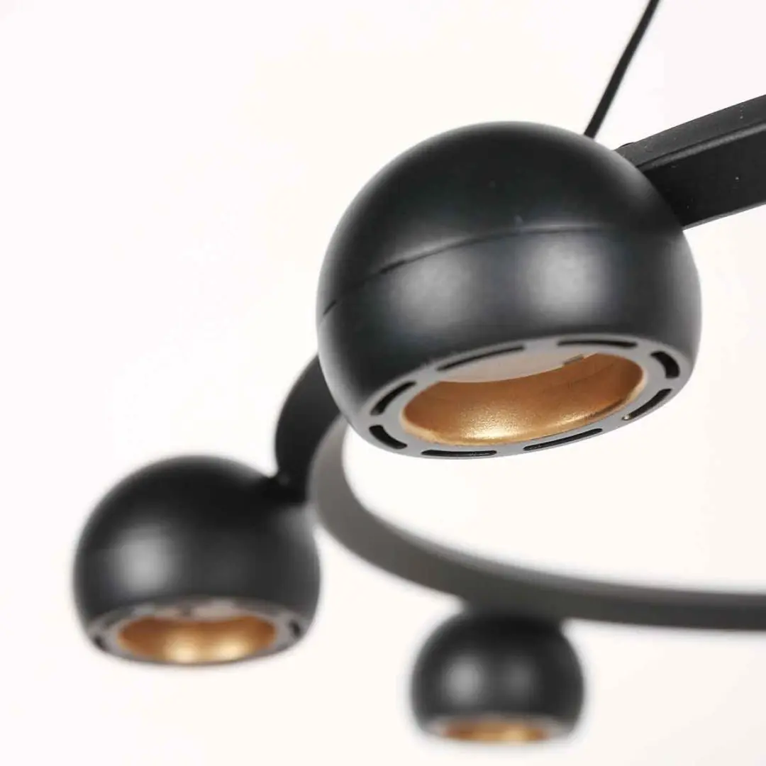Steinhauer Marcadore 8-Lichts Hanglamp - Ø60cm Zwart