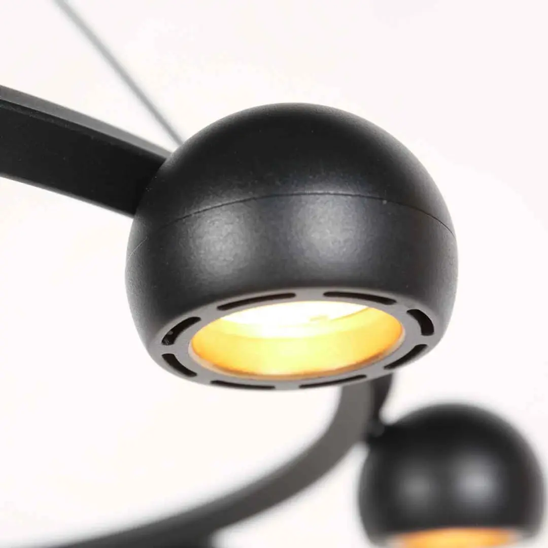 Steinhauer Marcadore 8-Lichts Hanglamp - Ø60cm Zwart