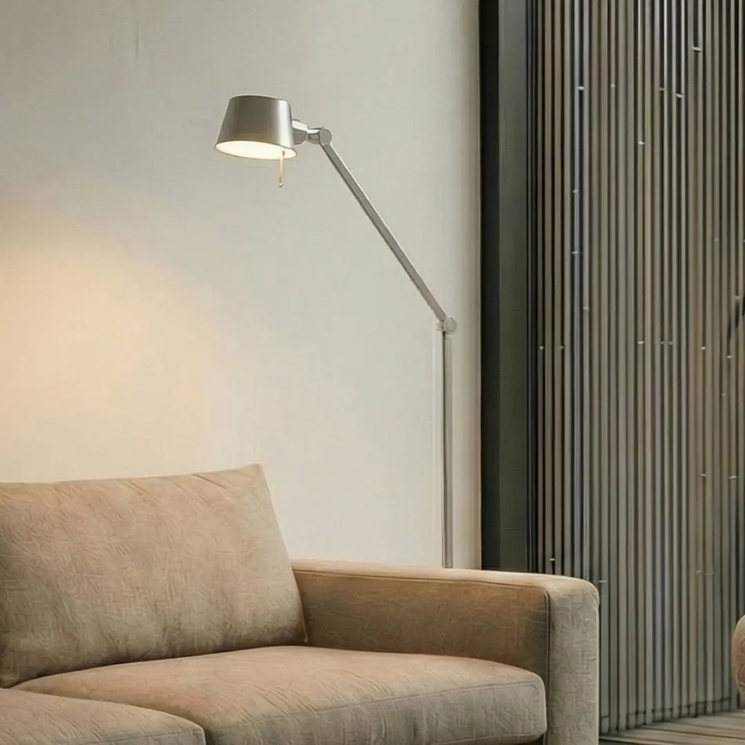 Lucande Vloerlamp 171cm - Nikkel Satijn - E27 - afbeelding 6 van 6