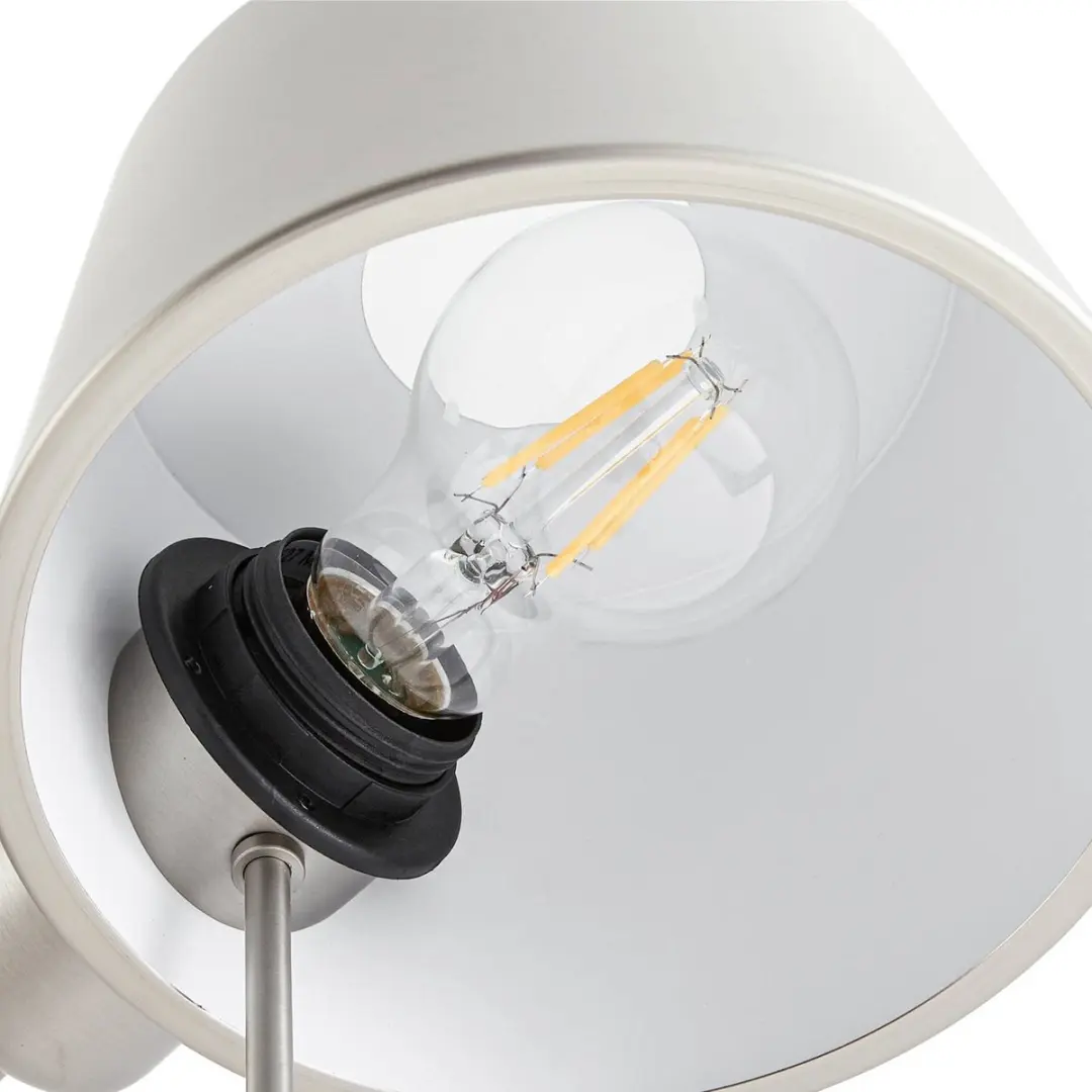 Lucande Vloerlamp 171cm - Nikkel Satijn - E27