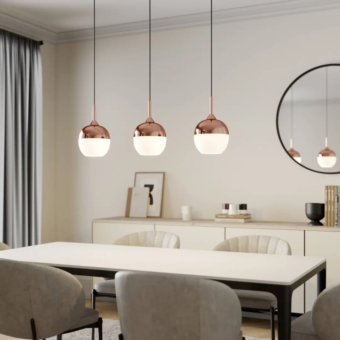 Lindby Hanglamp 3-Lichts - Koper/Wit - afbeelding 6 van 6