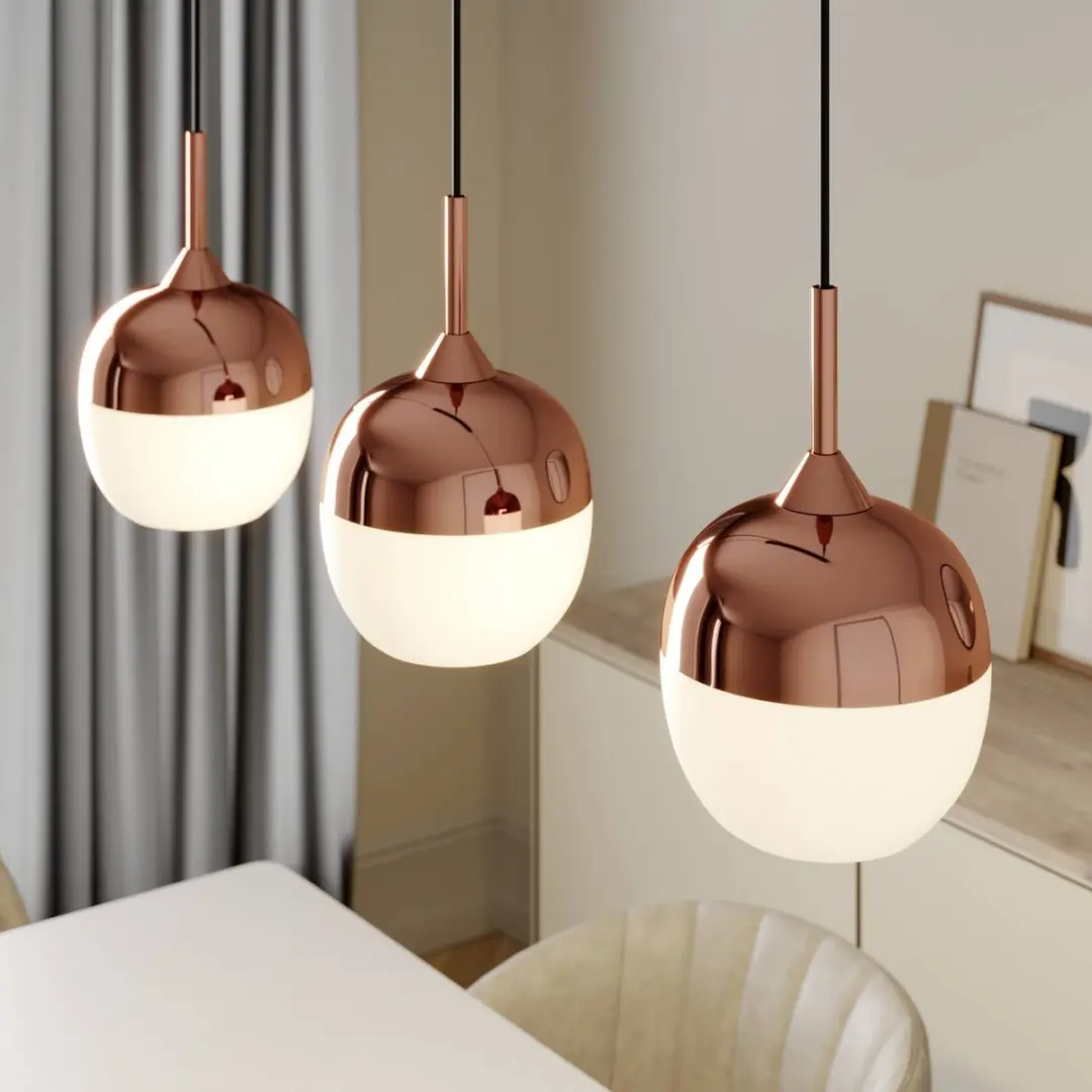 Lindby Hanglamp 3-Lichts - Koper/Wit