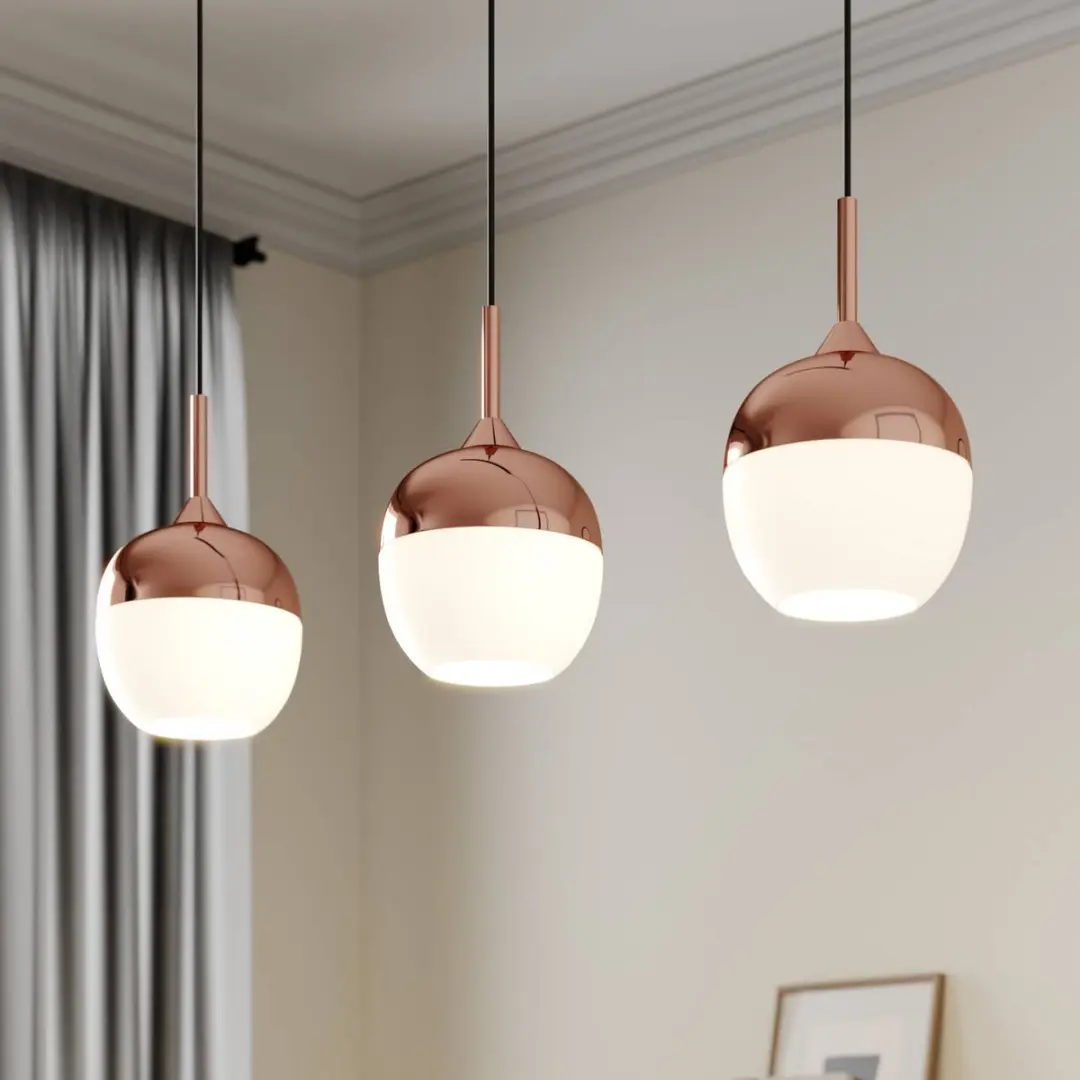 Lindby Hanglamp 3-Lichts - Koper/Wit