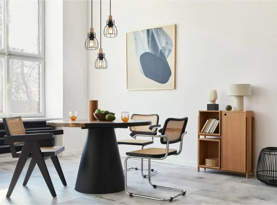 Globo Mina Hanglamp - 3 Lichtpunten - Ø36cm - Zwart
