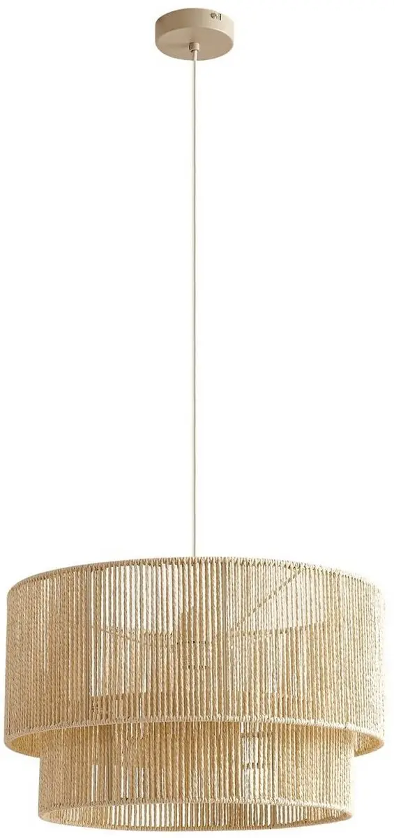Lindby Hanglamp Papier Metaal 1 Licht E27 - Beige