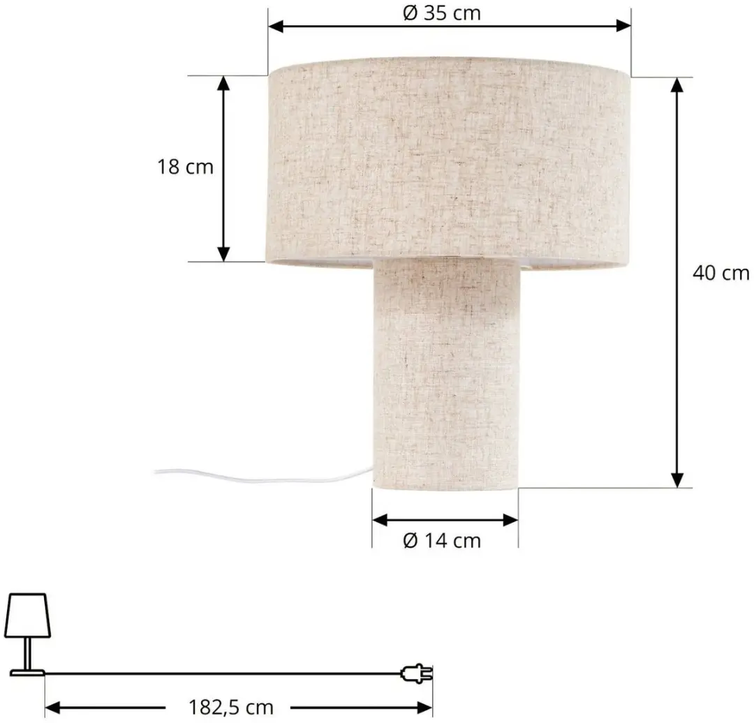Lindby Tafellamp 1 Licht - Beige