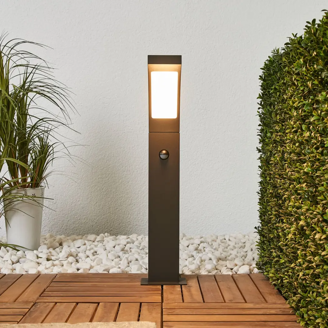 Lucande Padverlichting Zuillamp 5.5W - 60cm Grafietgrijs/Opaalwit