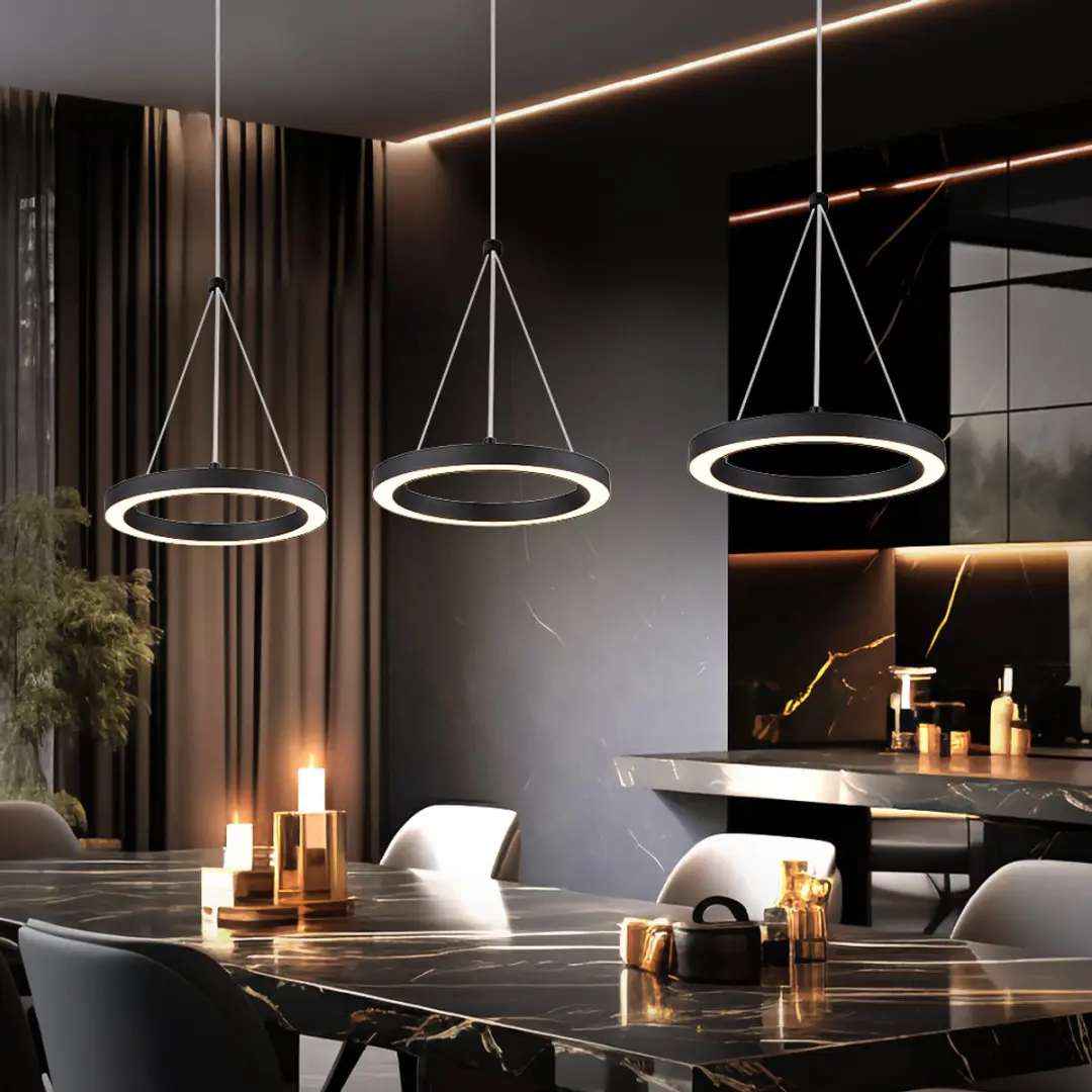 Globo Grenvix 3-lichts Hanglamp - Zwart