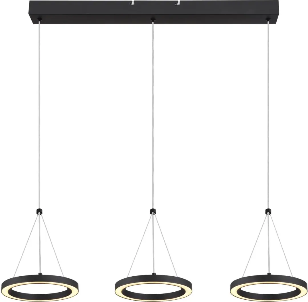 Globo Grenvix 3-lichts Hanglamp - Zwart