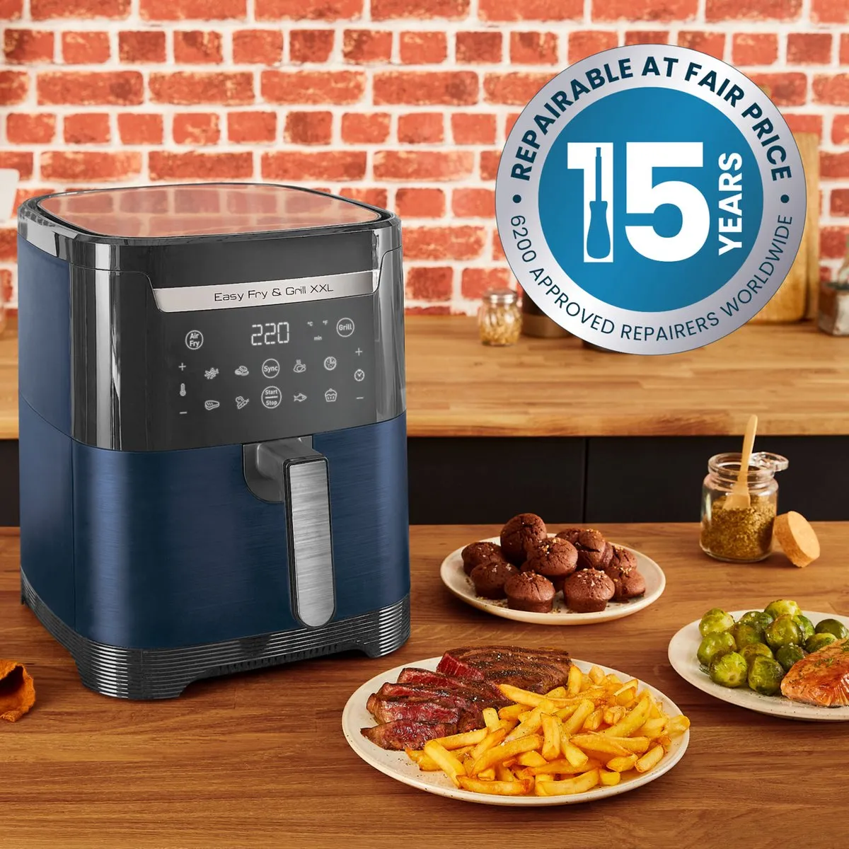 Moulinex Easy Fry & Grill XXL EZ801420 Airfryer 1830W - 6,5L Blauw