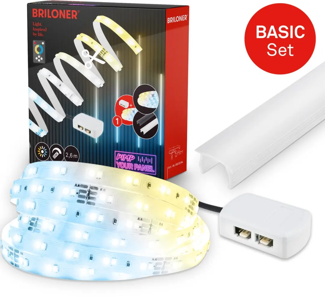 Briloner LED Strip Starter Kit 2,6m CCT Basis