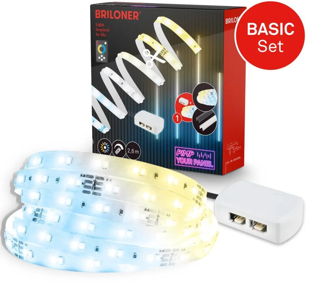 Briloner LED Strip Starter Kit 2,6m CCT Basis - Wit