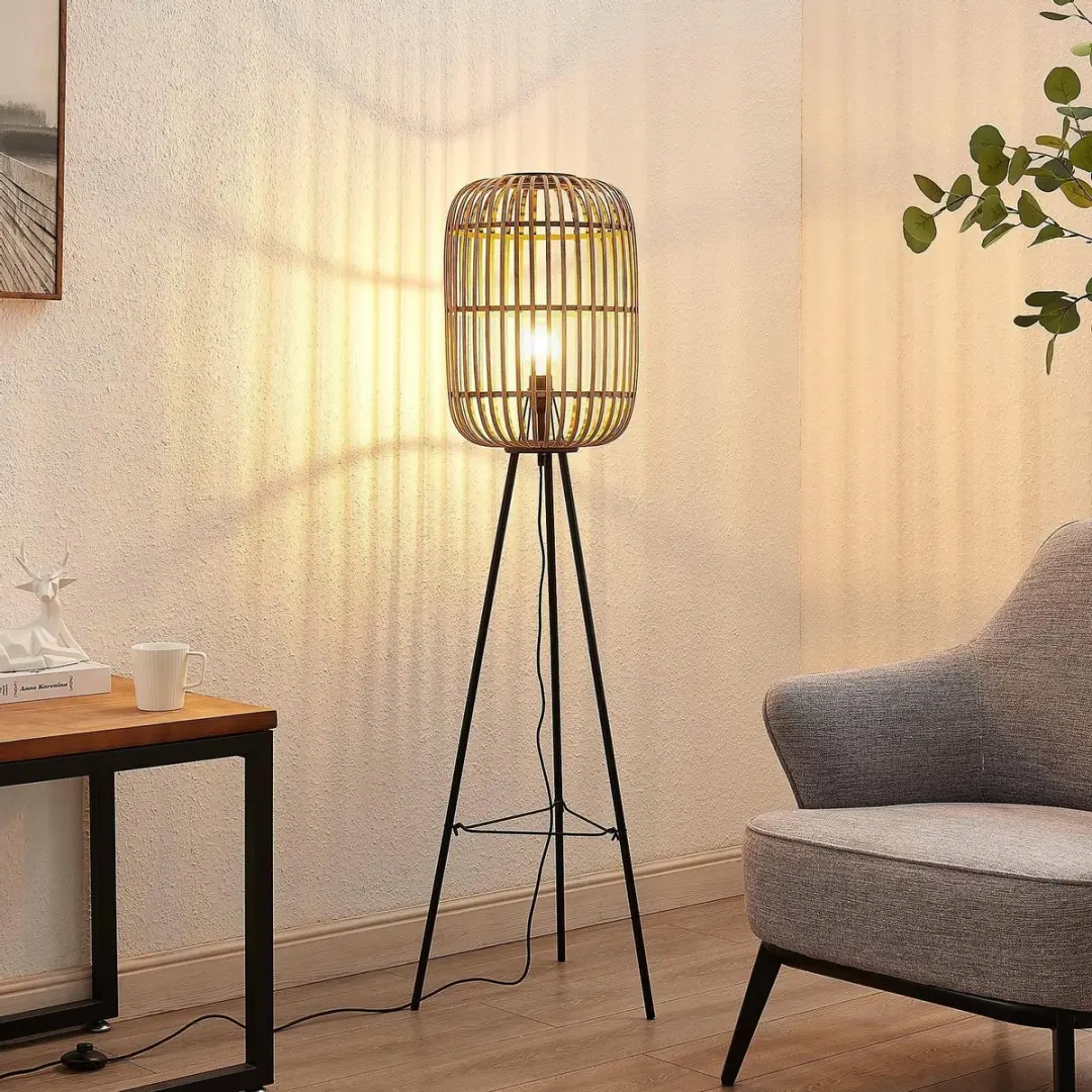 Lindby Vloerlamp Hout 1 Licht E27