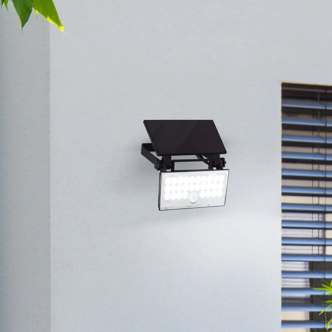 Brilliant Luton Buiten Wandlamp LED 6W Solar - 1000lm - Zwart - afbeelding 6 van 6