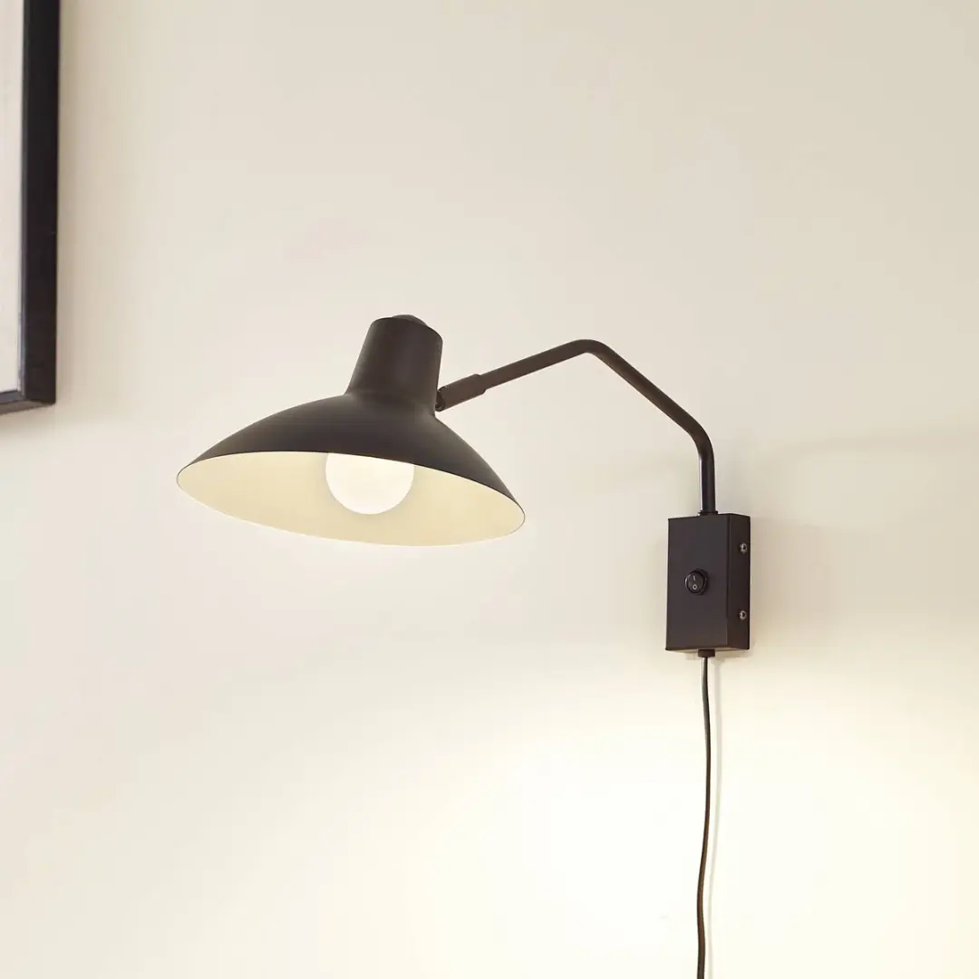 Lindby Wandlamp Metaal 1 Licht E27 - Zwart