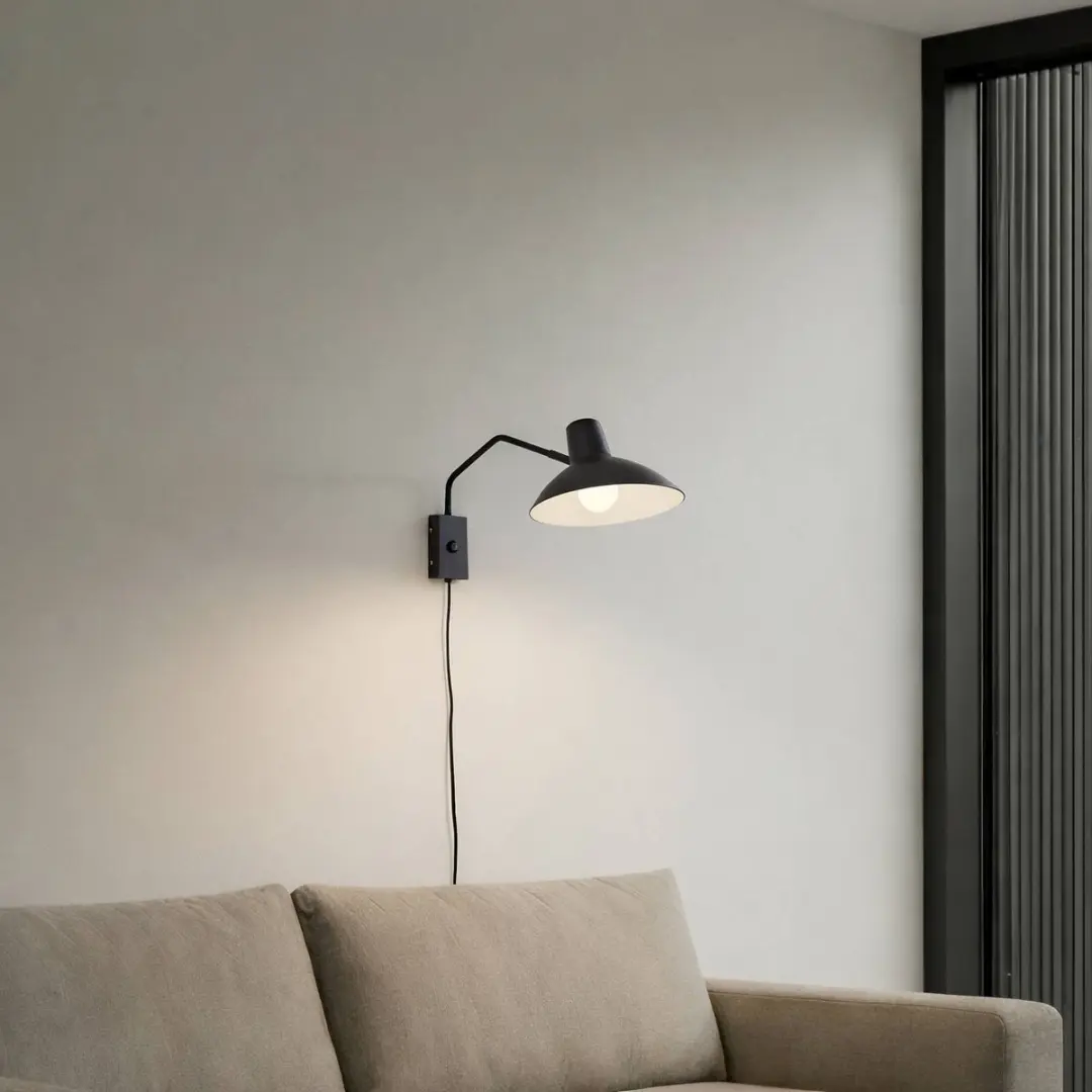 Lindby Wandlamp Metaal 1 Licht E27 - Zwart