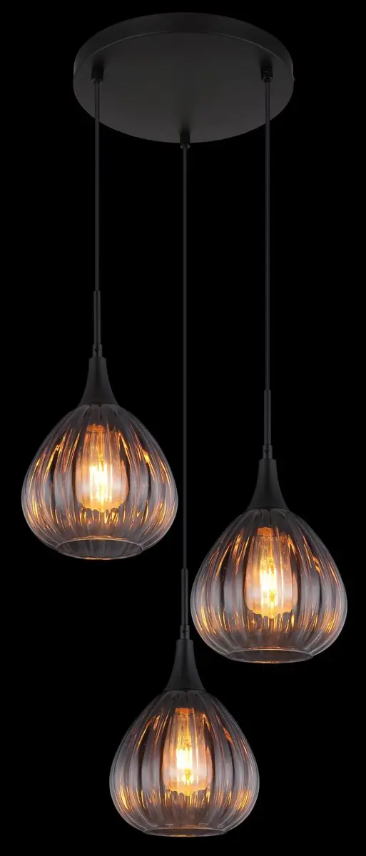 Globo Olsen Hanglamp - 3 Lichtpunten - Ø44cm - Zwart
