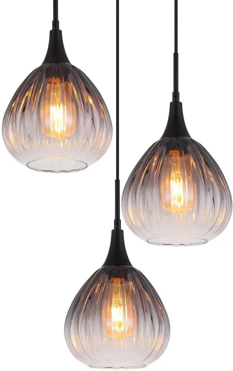 Globo Olsen Hanglamp - 3 Lichtpunten - Ø44cm - Zwart