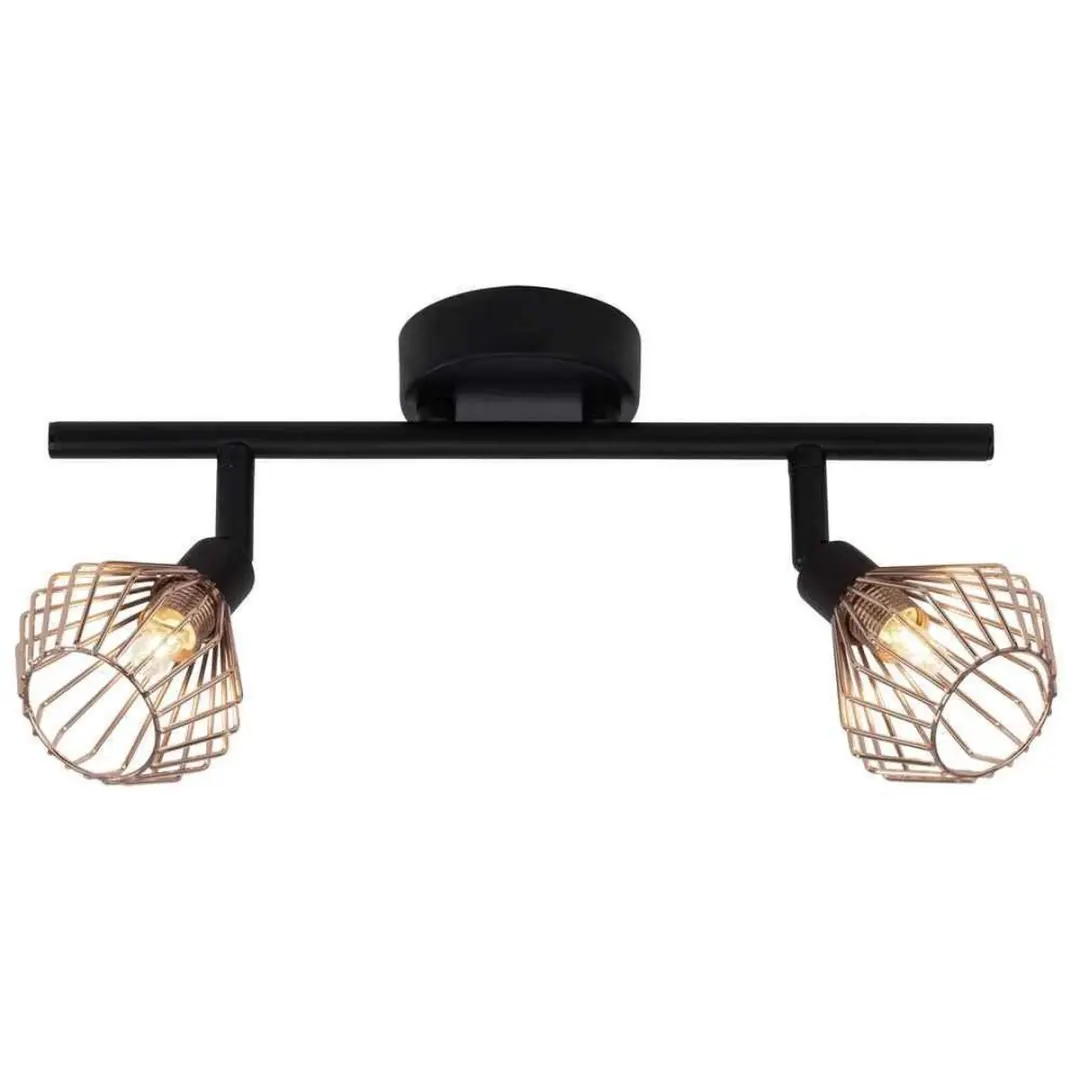 Brilliant DALMA Plafondlamp - 22cm - Koper/Zwart