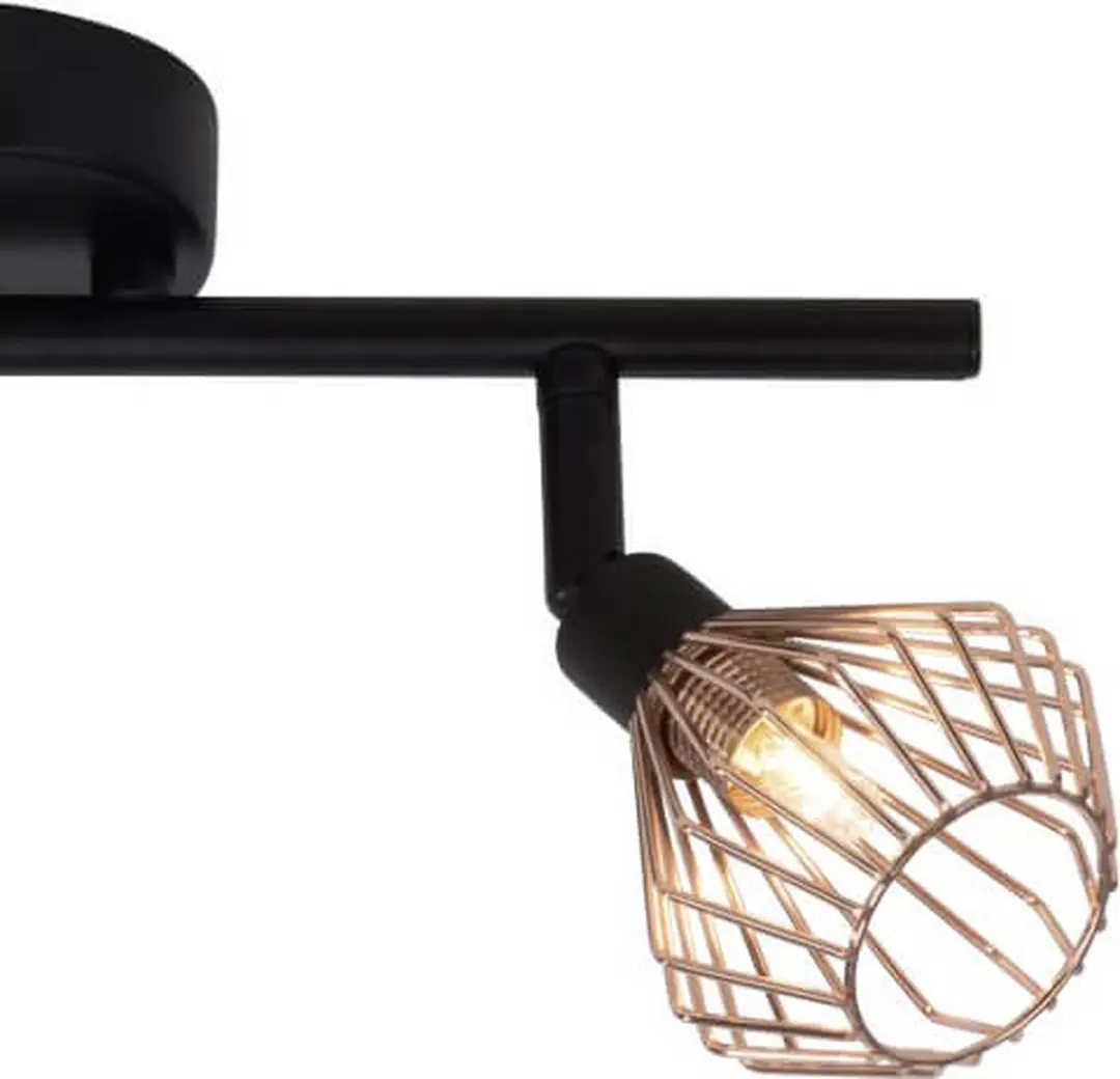 Brilliant DALMA Plafondlamp - 22cm - Koper/Zwart