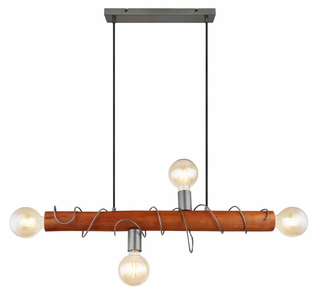 Globo Alice Hanglamp - 4 Lichtpunten - Grijs - E27