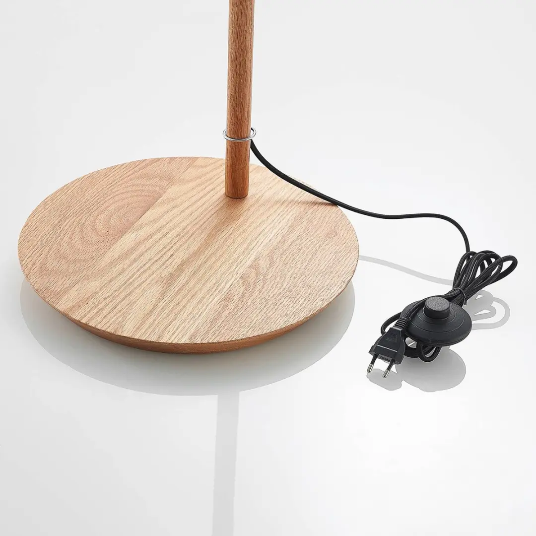 Lucande Vloerlamp 1 Licht - 160cm - Wit/Donker Eiken