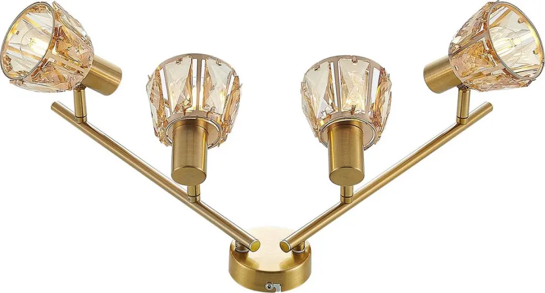 Lindby Plafondlamp 4-lichts Glas Staal