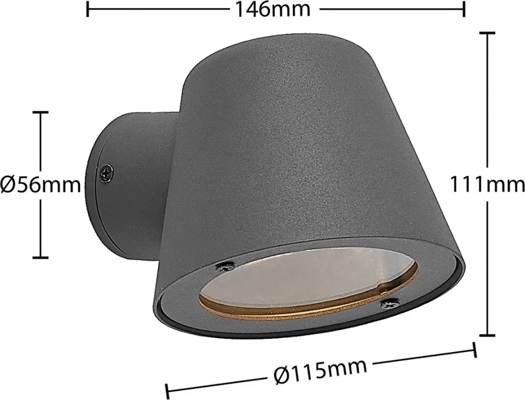 Lindby Wandlamp Buiten 1 Licht GU10 Antraciet